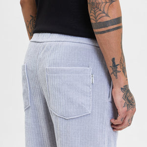 Light Grey Corduroy Relaxed Fit Trousers