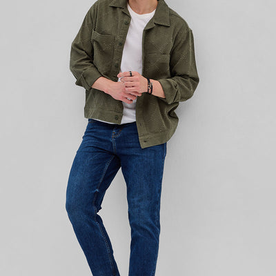 Olive Geometric Overshirt