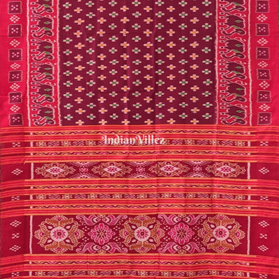 Red Pasapali Odisha Ikat Contemporary Silk Saree