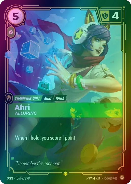 Ahri - Alluring (Alternate Art) - 066a/298 [Origins] [Foil]