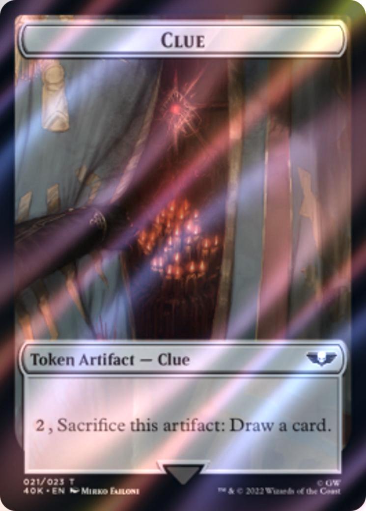 Astartes Warrior Token (01) // Clue Token (21) [Universes Beyond: Warhammer 40,000: Tokens] [Surge Foil]
