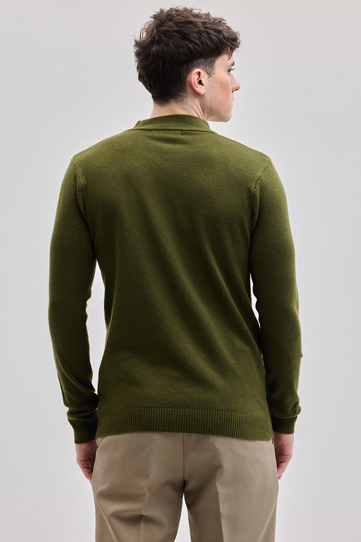 Olive Knitted Sweatshirt