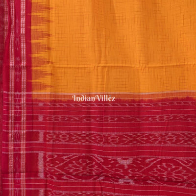 Yellow Maniabandha Cotton Jharana Saree