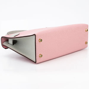 HERMÈS Mini Kelly II HSS Gris Perle Rose Sakura Chevre Permabrass hardware