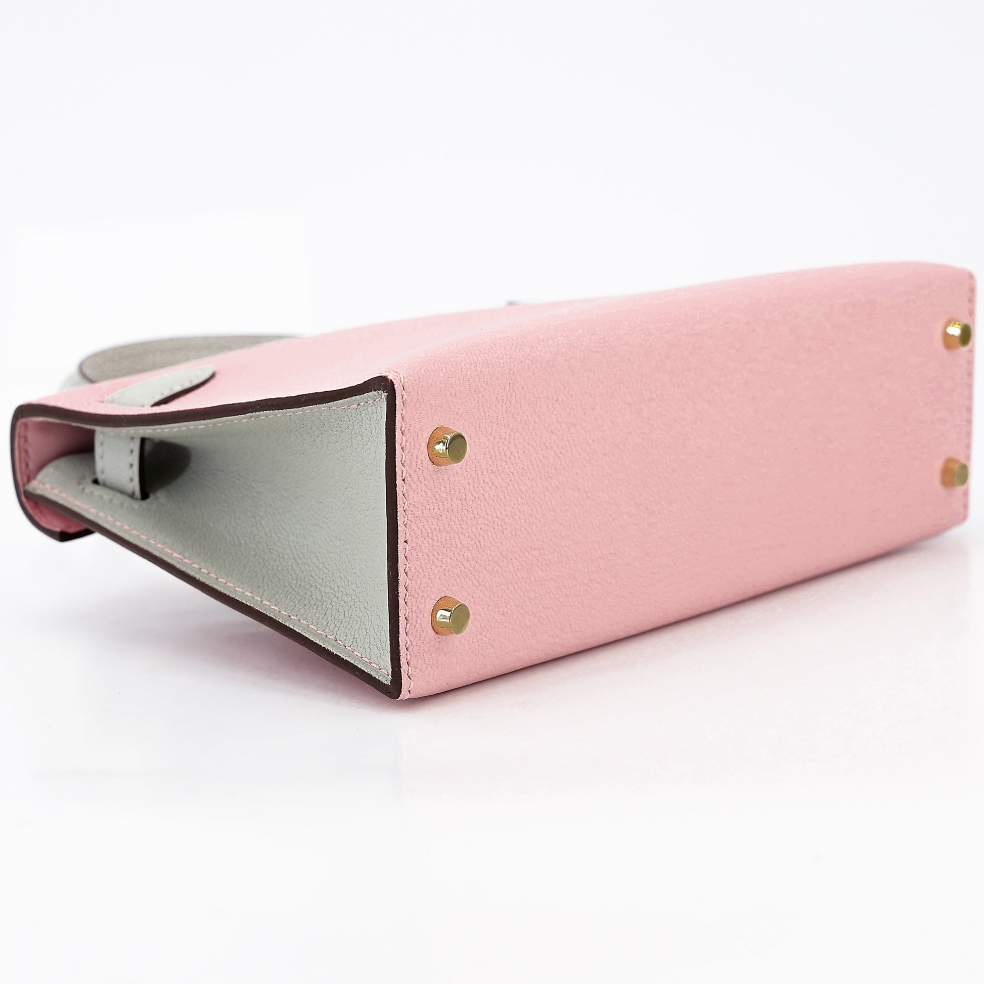 HERMÈS Mini Kelly II HSS Gris Perle Rose Sakura Chevre Permabrass hardware
