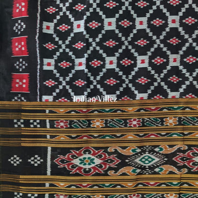 Black Red Pasapali Border Designer Contemporary Silk Saree