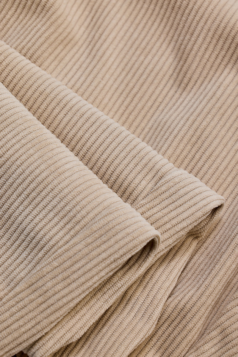 Beige Corduroy Relaxed Fit Trousers