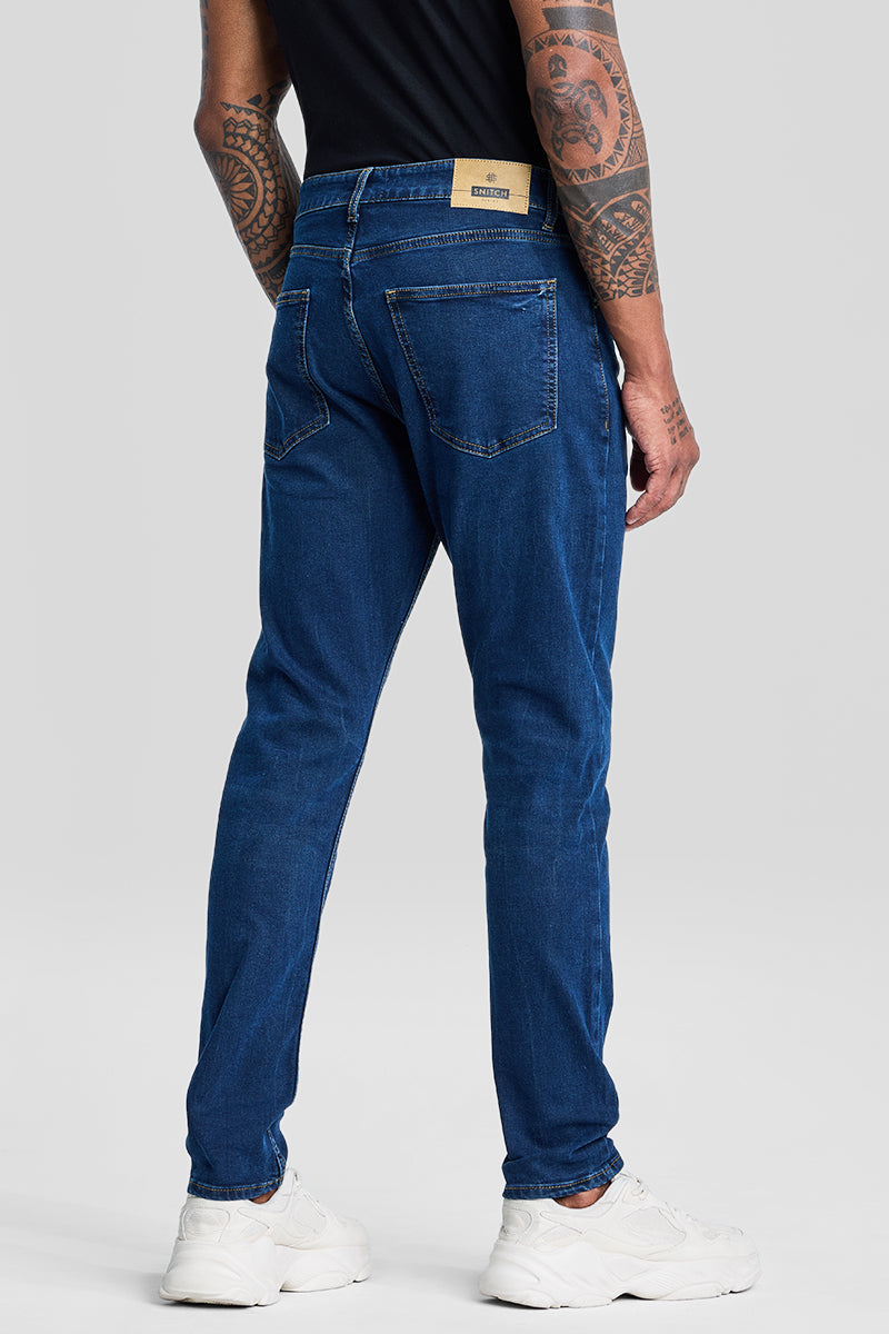 Navy Tapered Fit Jeans