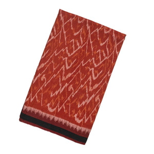 Crimson Handloom Orissa Cotton Saree With Tie & Dye Flower Motifs