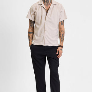 Beige Stripes Box Fit Shirt