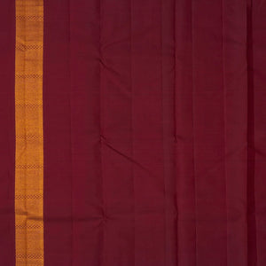Maroon Handloom Kanchipuram Silk Saree With Temple Motif Border