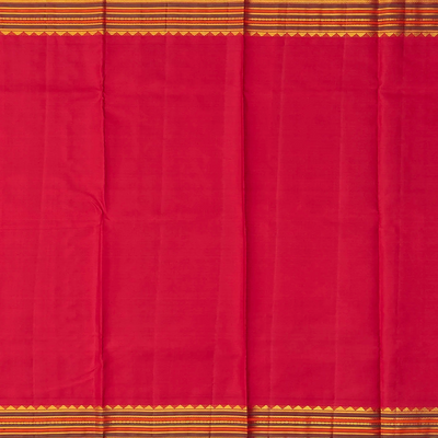 Lavender Handloom Kanchipuram Korvai Silk Saree With Beldari Stripes