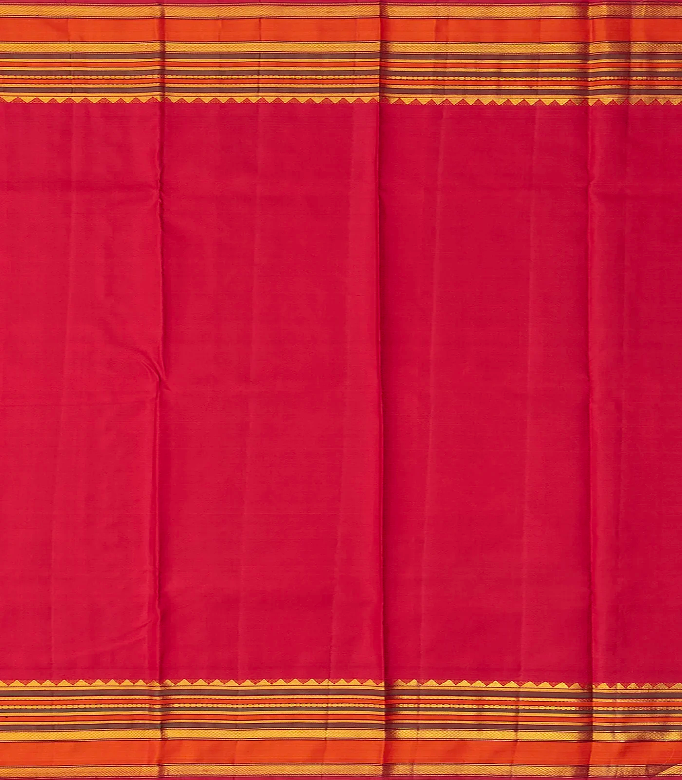 Lavender Handloom Kanchipuram Korvai Silk Saree With Beldari Stripes