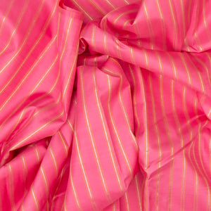 Bubblegum Pink Handloom Kanchipuram Silk Saree With Meena Stripes