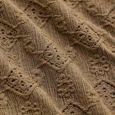 Light Brown Mandarin Self-Design Shirt