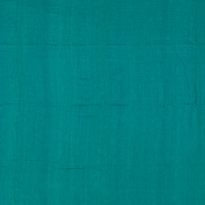 Teal Handwoven Tussar Silk Saree With Diamond Butta & Stripped Pallu-Teal