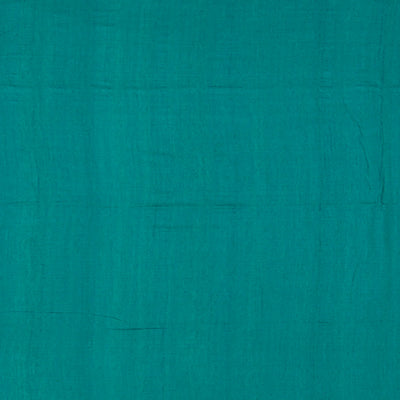 Teal Handwoven Tussar Silk Saree With Diamond Butta & Stripped Pallu-Teal