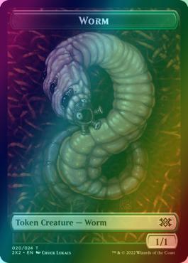 Aven Initiate Token (04) // Worm Token (20) [Double Masters 2022: Tokens] [Foil]