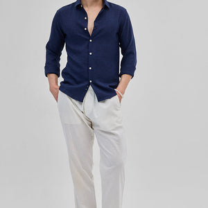 Navy Textured Shirt