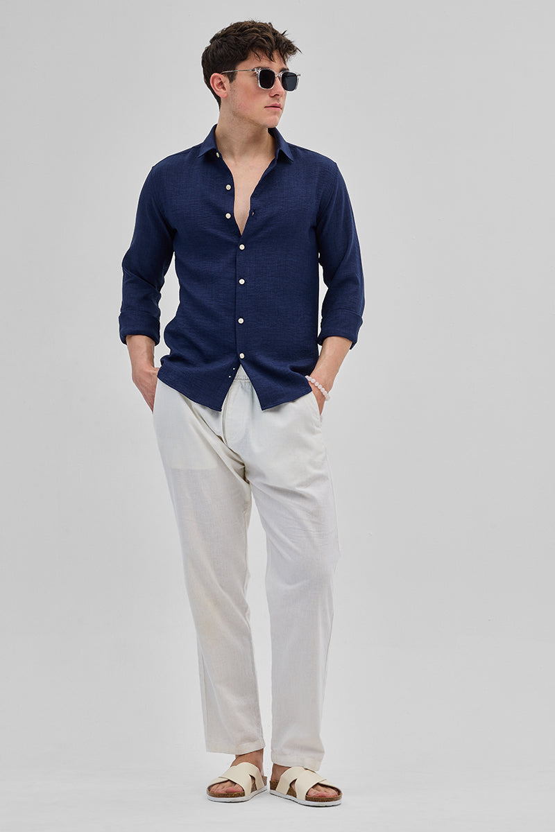 Navy Textured Shirt