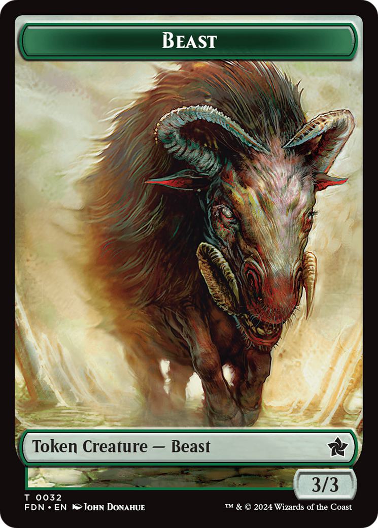 Beast Token (32) // Dog Token (29) [Foundations: Tokens] [Non-Foil]