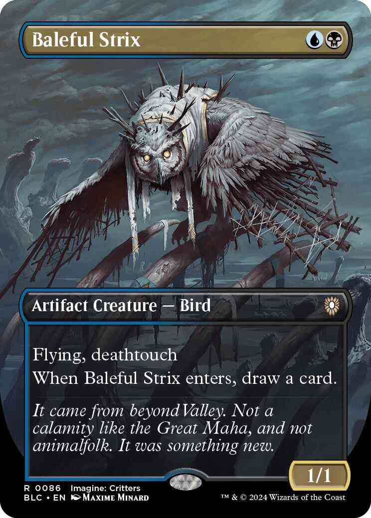 Baleful Strix [86] [Borderless] [Imagine: Critters] [Bloomburrow: Commander] [Non-Foil]