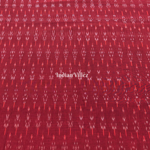 Maroon Pochampally Ikat Cotton Fabric