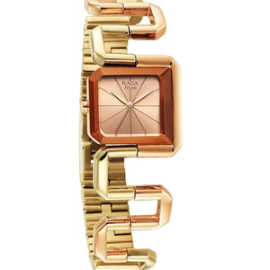 Titan Raga Delight Quartz Analog Rose Gold Dial Rose Gold Stainless Steel Strap Watch For Women 25mm 95155KM01
