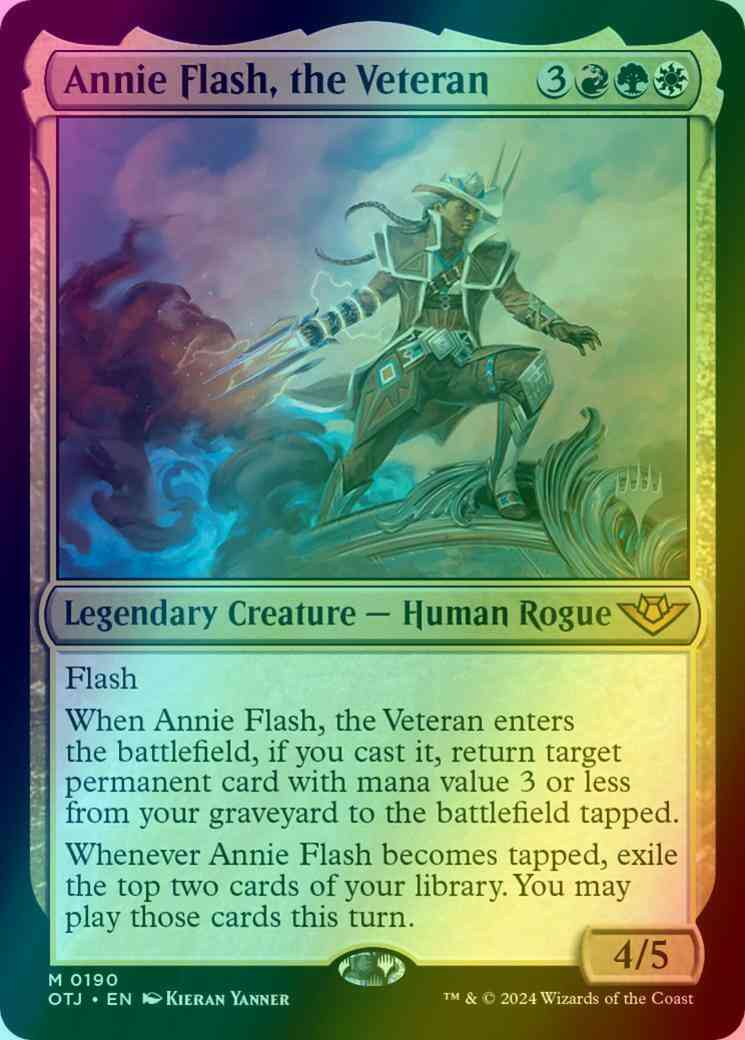 Annie Flash, the Veteran [190p] [Promo Pack] [Outlaws of Thunder Junction: Promos] [Foil]