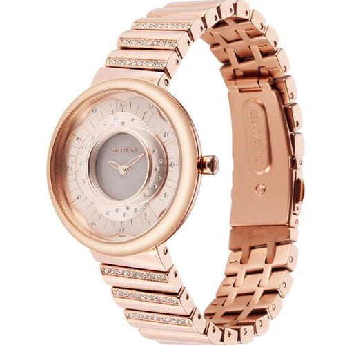 Titan Purple Unending Beauty Rose Gold Dial Analog Stainless Steel Strap Watch for Women 36mm 95160WM01