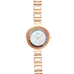 Titan Purple Unending Beauty Rose Gold Dial Analog Stainless Steel Strap Watch for Women 36mm 95160WM01