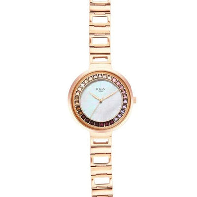 Titan Purple Unending Beauty Rose Gold Dial Analog Stainless Steel Strap Watch for Women 36mm 95160WM01