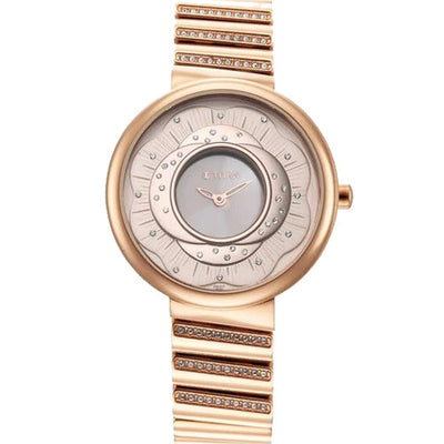 Titan Purple Unending Beauty Rose Gold Dial Analog Stainless Steel Strap Watch for Women 36mm 95160WM01