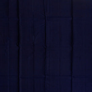 Mustard Silk Saree With Checks & Navy Blue Border