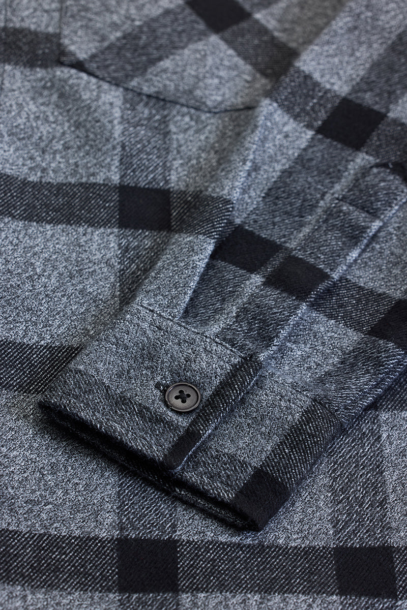 Grey Checks Relaxed Fit Overshirt