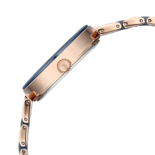 Titan Purple Ceramics Blue Dial Watch for Women 34mm 95214KD05