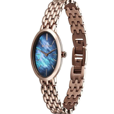 Titan Aura Quartz Analog Mother Of Pearl Dial Stainless Steel Strap Watch for Women 22mm 95246WM01