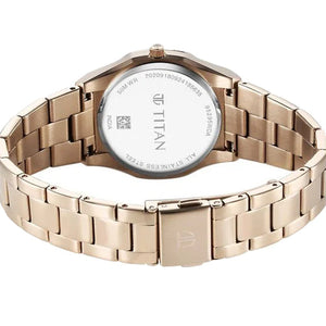 Titan Workday Wonders Quartz Analog with Date Mother Of Pearl Dial Stainless Steel Strap Watch For Women 26.3mm 95295WM01