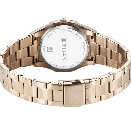 Titan Workday Wonders Quartz Analog with Date Mother Of Pearl Dial Stainless Steel Strap Watch For Women 26.3mm 95295WM01