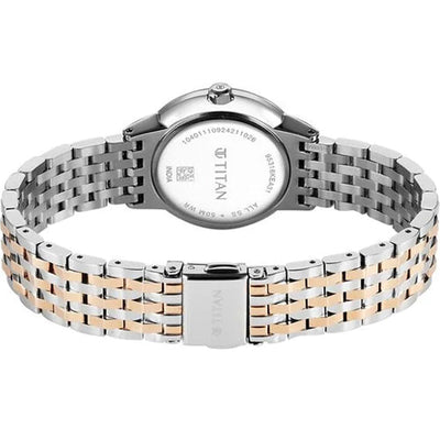 Titan Glamour Quartz Analog Mother Of Pearl Dial Two Toned Stainless Steel Strap Watch For Women 30.5mm 95316KM01
