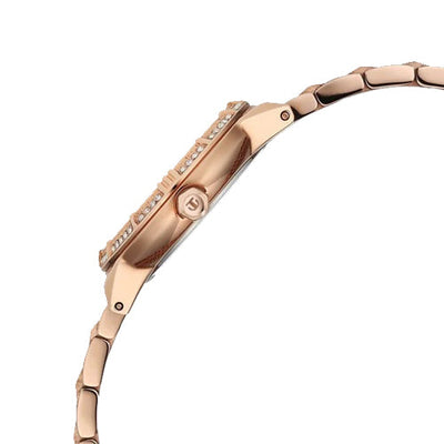 Titan Glamour Quartz Analog Mother Of Pearl Dial Rose Gold Stainless Steel Strap Watch For Women 30.5mm 95316WM01