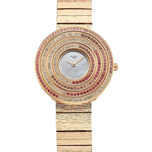 Titan Raga Glimmers Quartz Analog Mother of Pearl Dial Rose Gold Metal Strap Watch For Women 34.7mm 95344WM01F