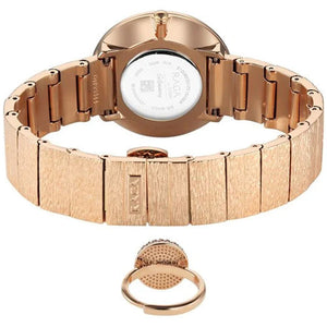 Titan Raga Glimmers Quartz Analog Mother of Pearl Dial Rose Gold Metal Strap Watch For Women 34.7mm 95344WM01F