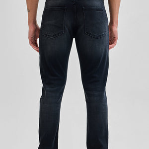 Charcoal Black Tapered Fit Jeans