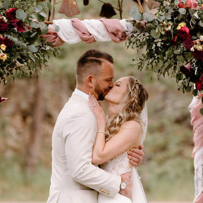 Romantic Burgundy and Pink Forest Wedding