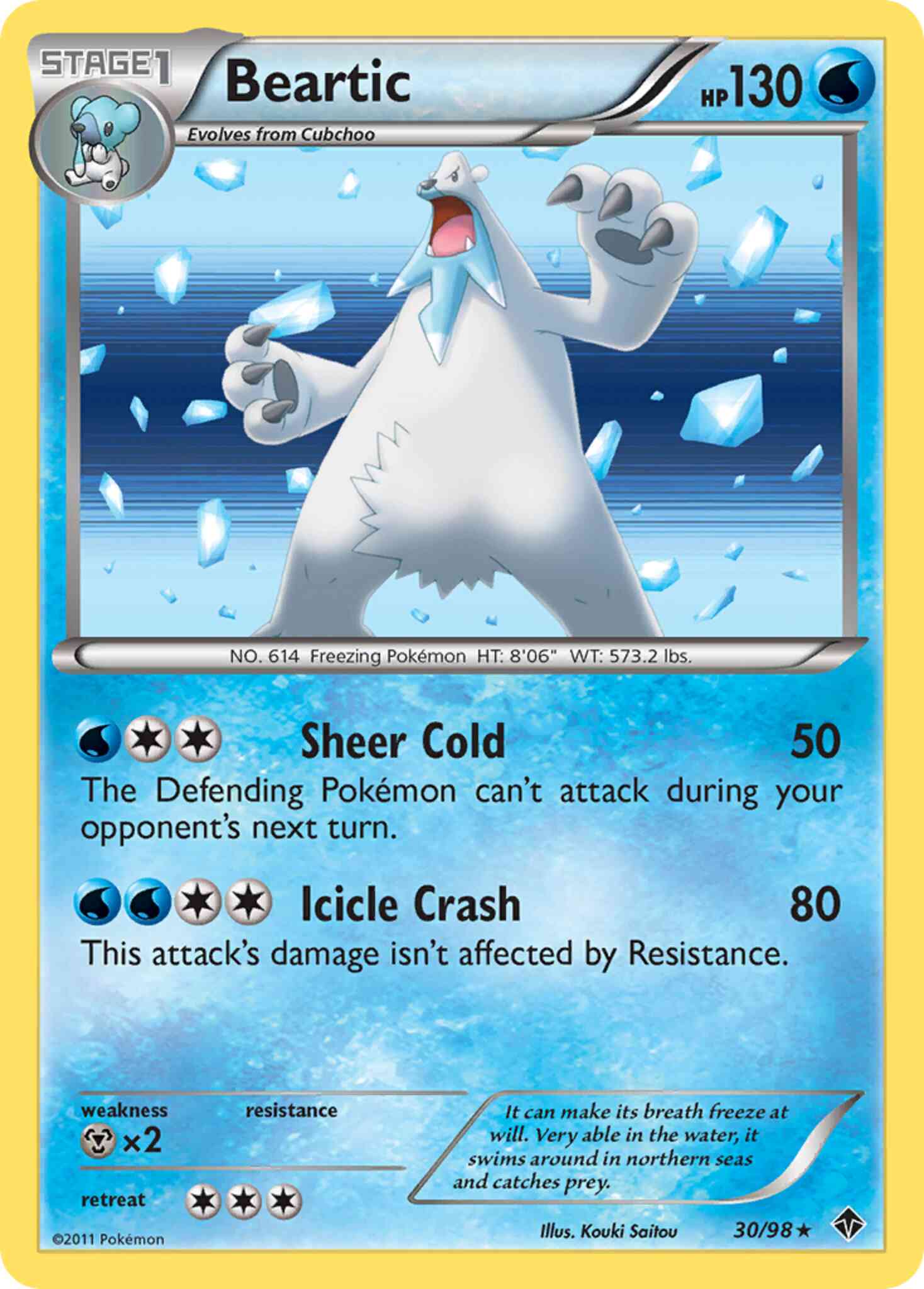 Beartic - 30/98 - Rare Holo [bw2-30] [Reverse Holo]