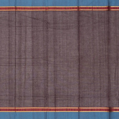 Maroon Handloom Kanchi Cotton Saree With Spearhead Buttas