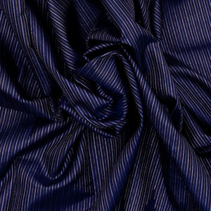 Navy Blue Handloom Kanchipuram Silk Saree With Stripes