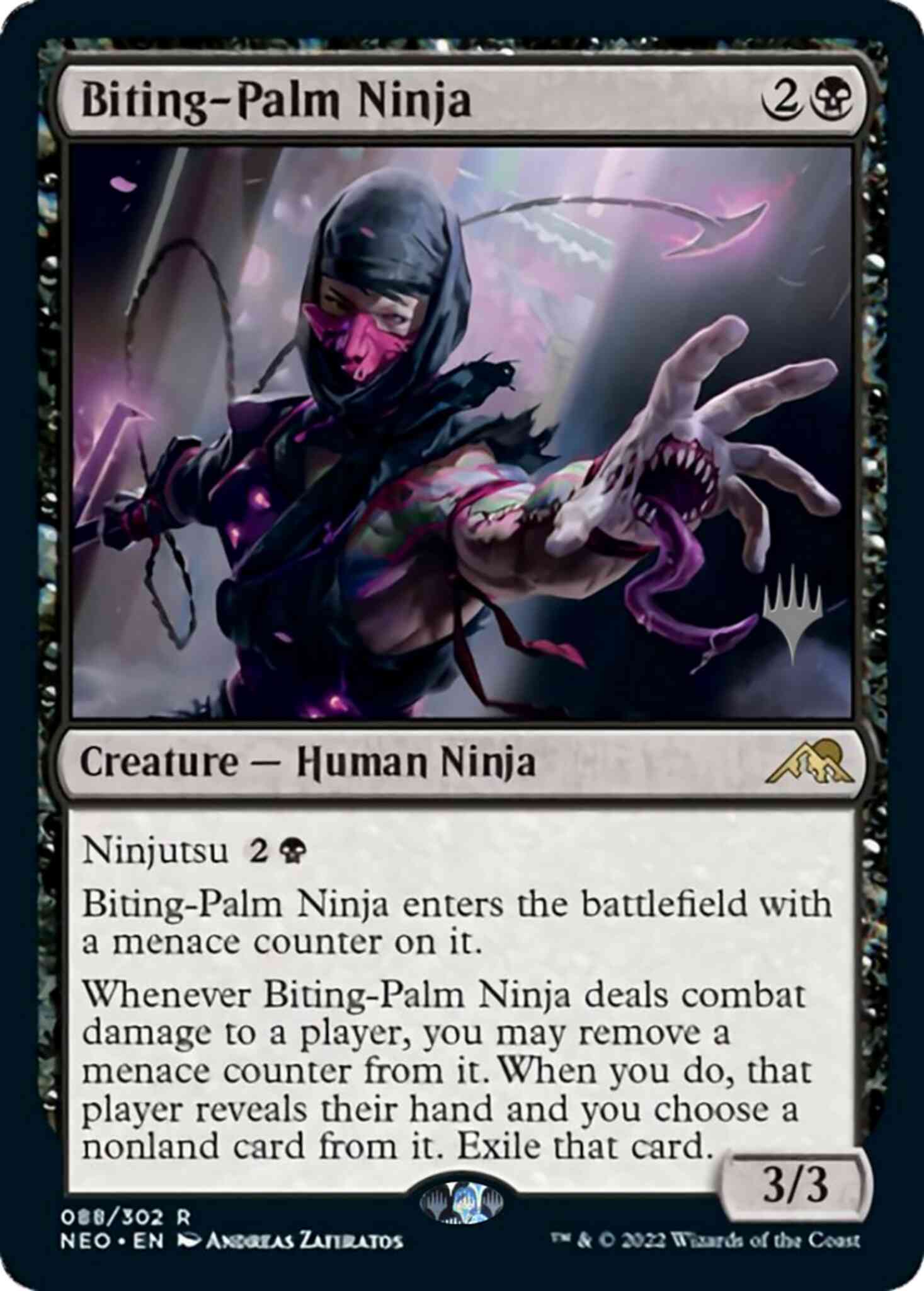 Biting-Palm Ninja [Promo Pack] [88p] [Kamigawa: Neon Dynasty: Promos] [Non-Foil]