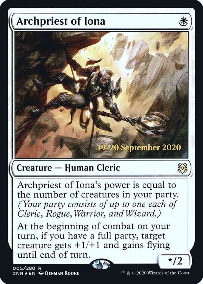 Archpriest of Iona [Prerelease] [5s] [Zendikar Rising Promos] [Foil]